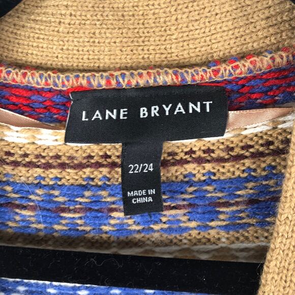 Lane Bryant Women's Size 22/24 Fair Isle Button-up Cardigan - Picture 2 of 8